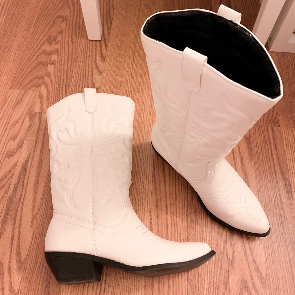 White Cow Boy Boots